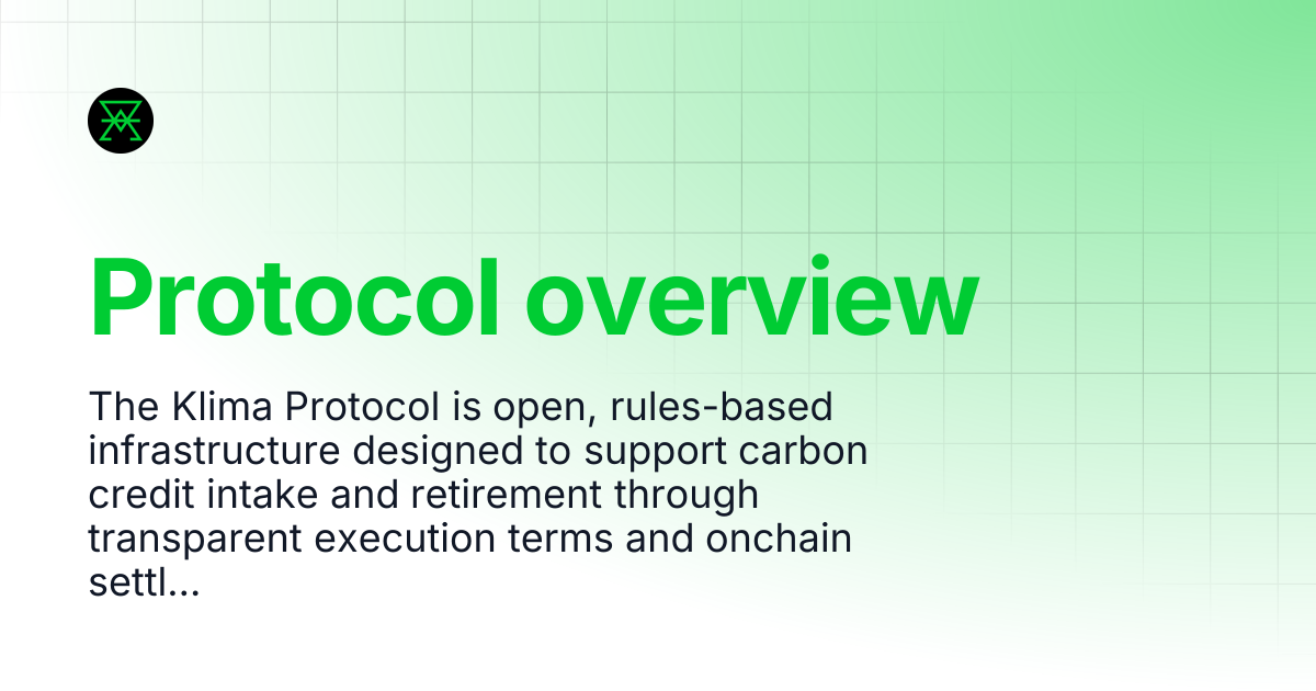 Protocol overview | Klima Protocol
